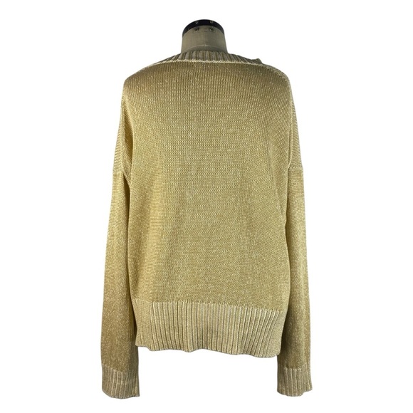 J. Crew BH469 Relaxed Linen Cotton Blend Beach Sweater XL Khaki Tan - Picture 4 of 8